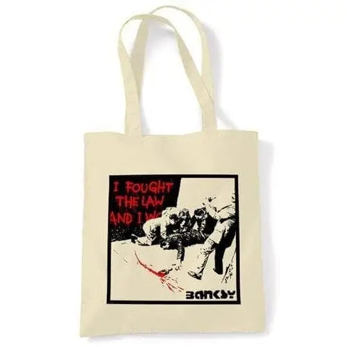 Banksy I Fought The Law Shoulder Bag