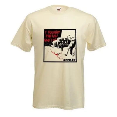 Banksy I Fought The Law T-Shirt XXL / Cream