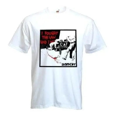 Banksy I Fought The Law T-Shirt XXL / White