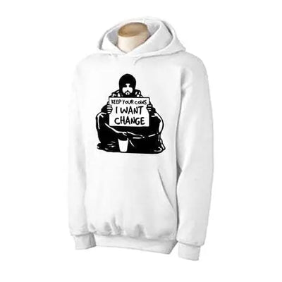 Banksy I Want Change Hoodie S / White