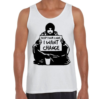 Banksy I Want Change Men's Tank Vest Top S / White