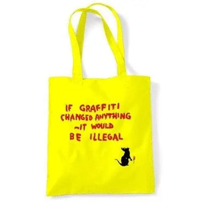 Banksy If Graffiti Changed Anything bag Yellow