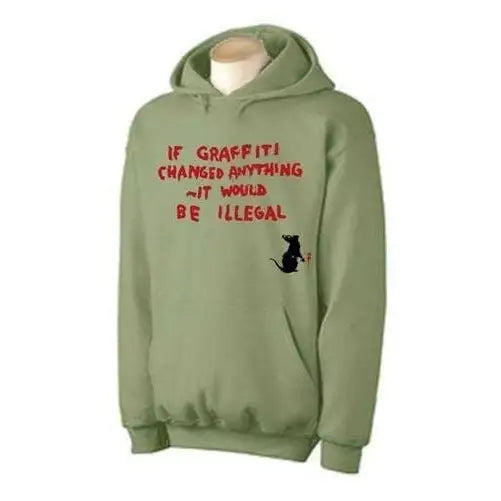 Banksy If Graffiti Changed Anything Hoodie XL / Khaki