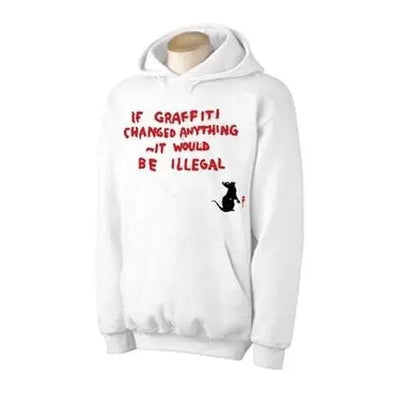 Banksy If Graffiti Changed Anything Hoodie XL / White