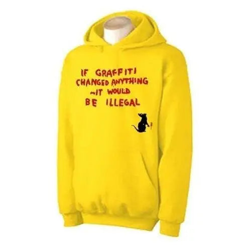 Banksy If Graffiti Changed Anything Hoodie XL / Yellow