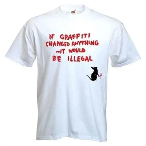 Banksy If Graffiti Changed Anything T-Shirt S / White