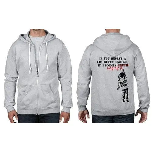 Banksy If You Repeat A Lie Full Zip Hoodie