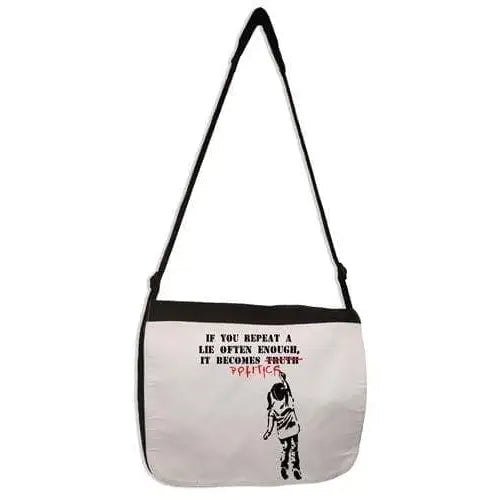 Banksy If You Repeat A Lie Laptop Messenger Bag