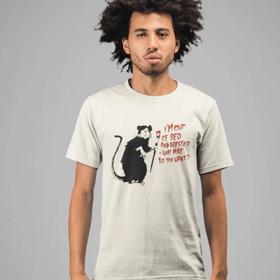 Banksy Im Out Of Bed And Dressed Rat T-Shirt