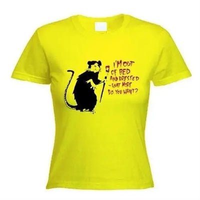 Banksy Im Out Of Bed And Dressed Rat T-Shirt S / Yellow