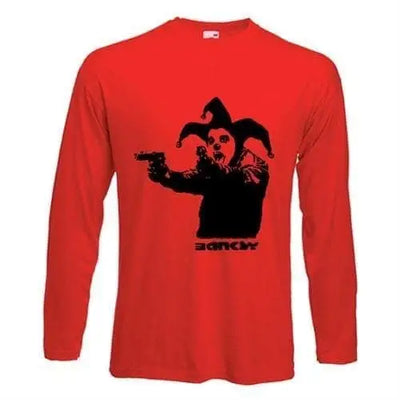 Banksy Insane Clown Long Sleeve T-Shirt M / Red