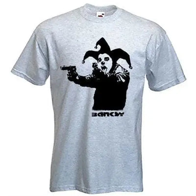 Banksy Insane Clown Men's T-Shirt 3XL / Light Grey