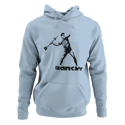 Banksy Javelin Thrower Hoodie - L / Light Blue - Hoodie