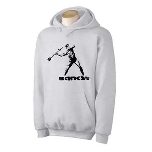 Banksy Javelin Thrower Hoodie L / Light Grey