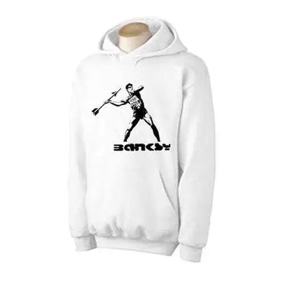 Banksy Javelin Thrower Hoodie L / White