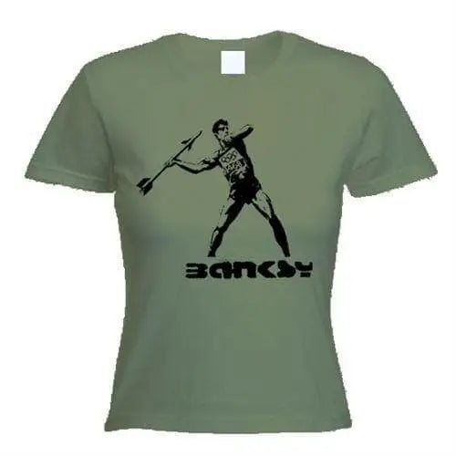 Banksy Stop And Search Ladies T-Shirt M / Khaki