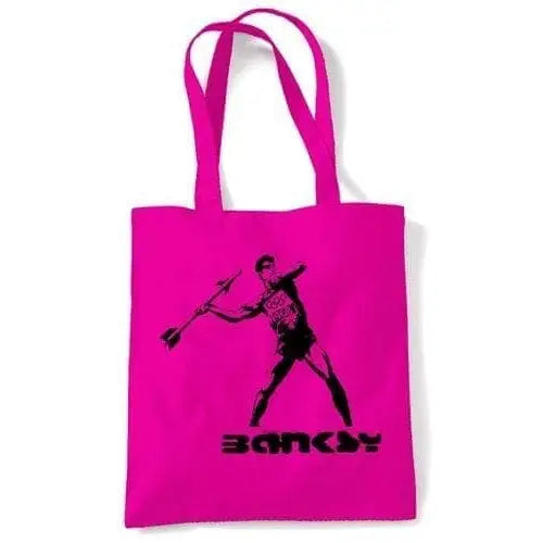 Banksy Javelin Thrower Shoulder bag Dark Pink