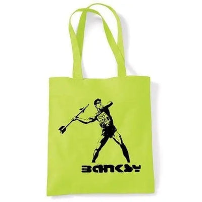Banksy Javelin Thrower Shoulder bag Lime Green