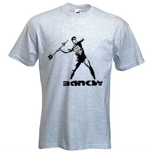 Banksy Javelin Thrower T-Shirt XL / Light Grey
