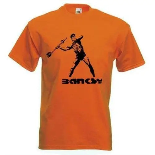 Banksy Javelin Thrower T-Shirt XL / Orange