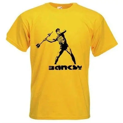 Banksy Javelin Thrower T-Shirt XL / Yellow
