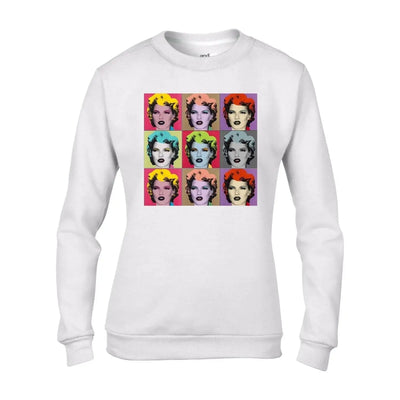 Banksy Kate Moss Pop Art Women's Sweatshirt Jumper XL / White