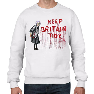 Banksy Keep Britain Tidy Graffiti Men's Sweatshirt Jumper S / White