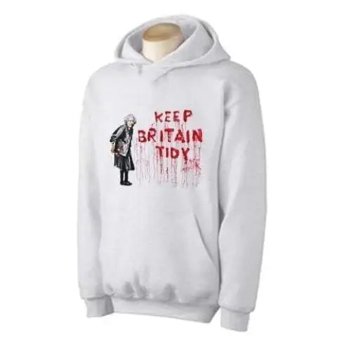 Banksy Keep Britain Tidy Granny Hoodie XL / Light Grey