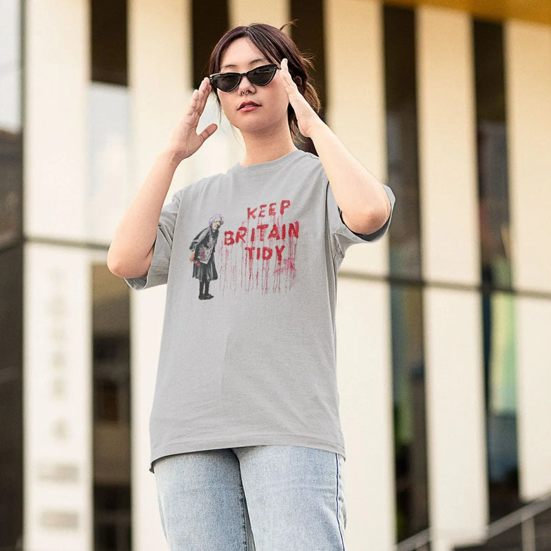 Banksy Keep Britain Tidy Granny Ladies T-Shirt - Womens
