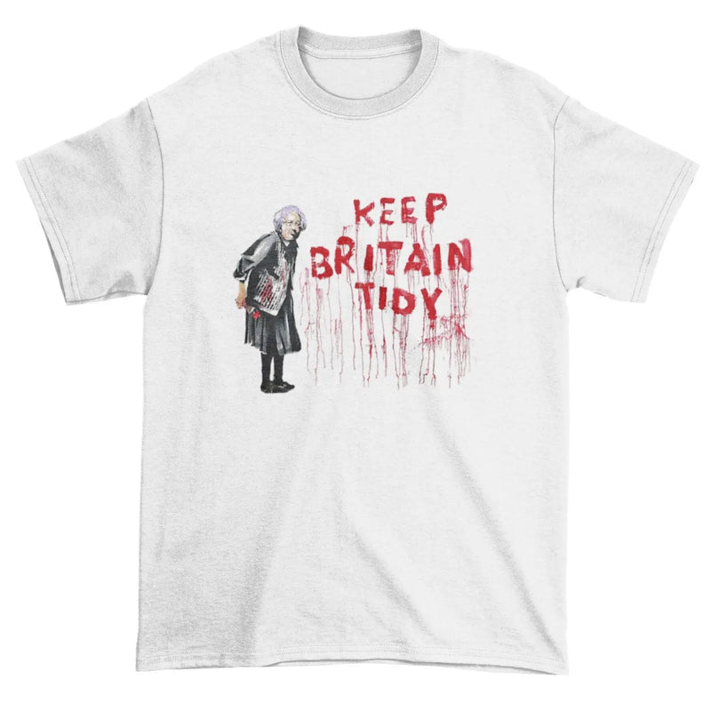 Banksy Keep Britain Tidy Granny Mens T-Shirt XL / White