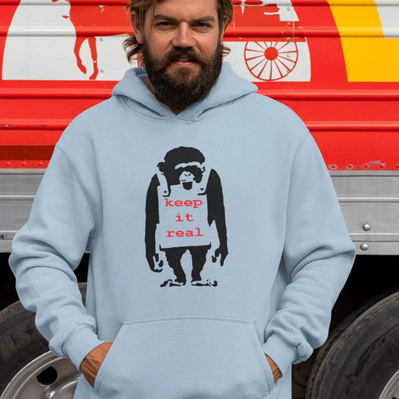 Banksy Keep It Real Monkey Hoodie - Hoodie