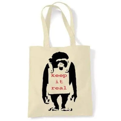 Banksy Keep It Real Monkey Shoulder bag Cream