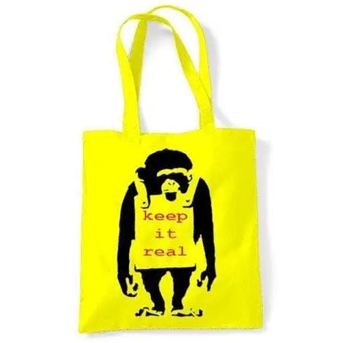 Banksy Keep It Real Monkey Shoulder bag Yellow