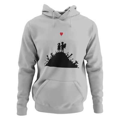 Banksy Kids On Guns Hoodie - S / Light Grey - Hoodie