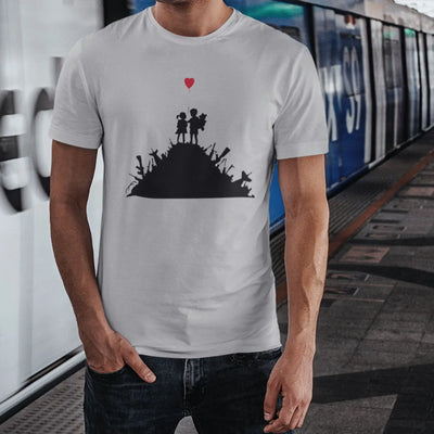 Banksy Kids On Guns Mens T-Shirt