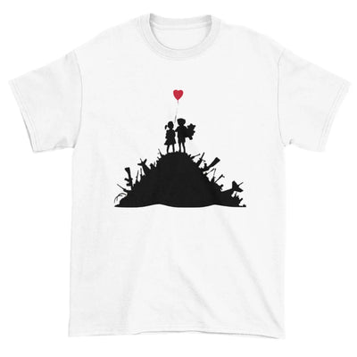 Banksy Kids On Guns Mens T-Shirt L / White