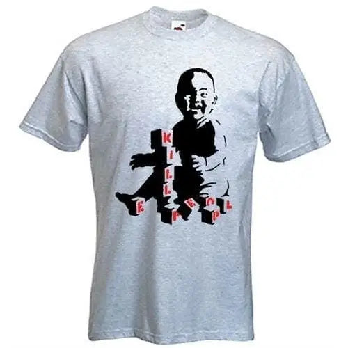 Banksy Kill People Baby T-Shirt L / Light Grey