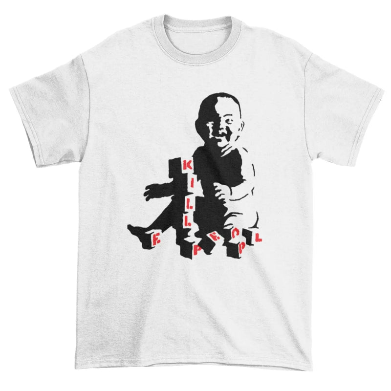 Banksy Kill People Baby T-Shirt L / White