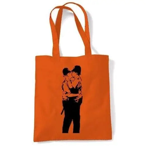Banksy Kissing Coppers Shoulder bag Orange