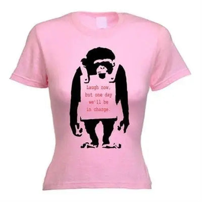 Banksy Laugh Now Ladies T-Shirt S / Light Pink