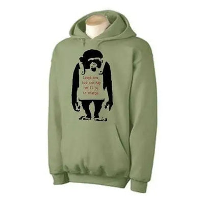 Banksy Laugh Now Monkey Hoodie XXL / Khaki