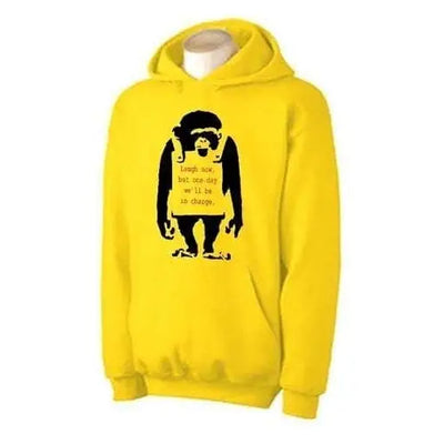 Banksy Laugh Now Monkey Hoodie XXL / Yellow