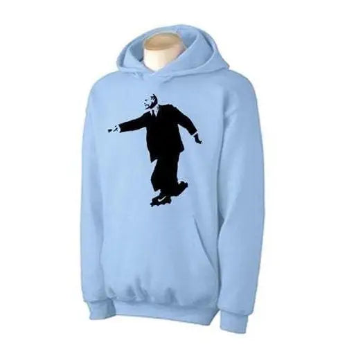 Banksy Lenin On Skates Hoodie XL / Light Blue