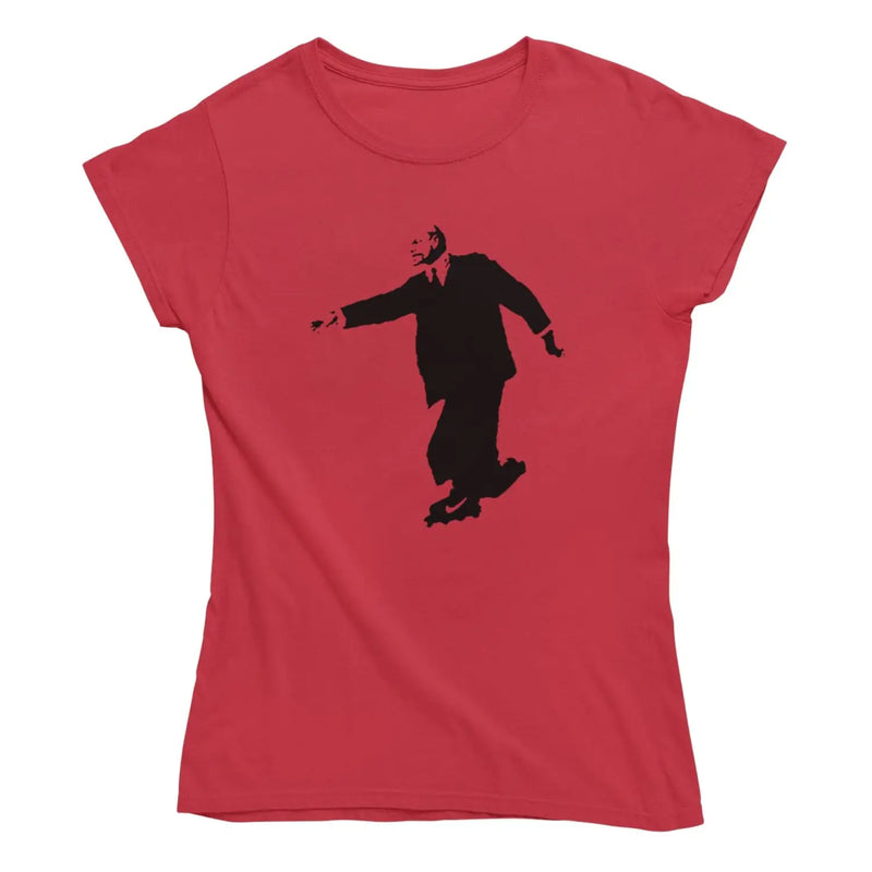 Banksy Lenin On Skates Ladies T-Shirt L / Red