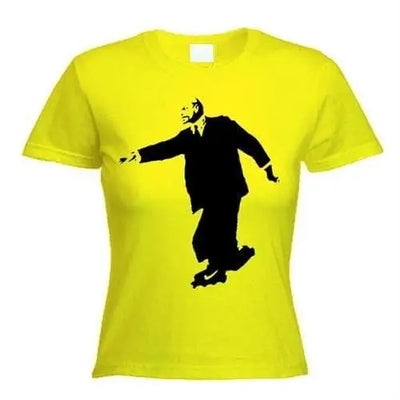 Banksy Lenin On Skates Ladies T-Shirt L / Yellow