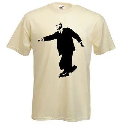 Banksy Lenin On Skates Mens T-Shirt XXL / Cream