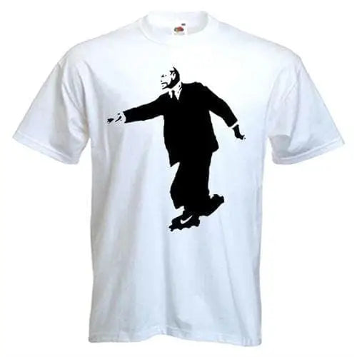 Banksy Lenin On Skates Mens T-Shirt XXL / White