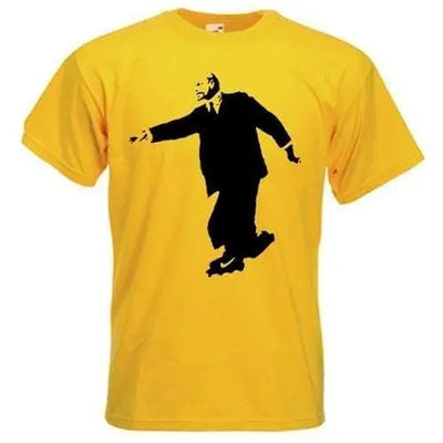 Banksy Lenin On Skates Mens T-Shirt XXL / Yellow