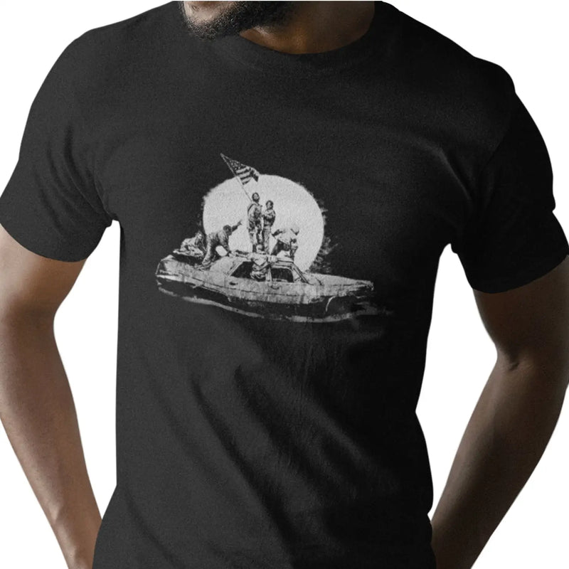 Banksy Los Angeles Flag Mens T-shirt