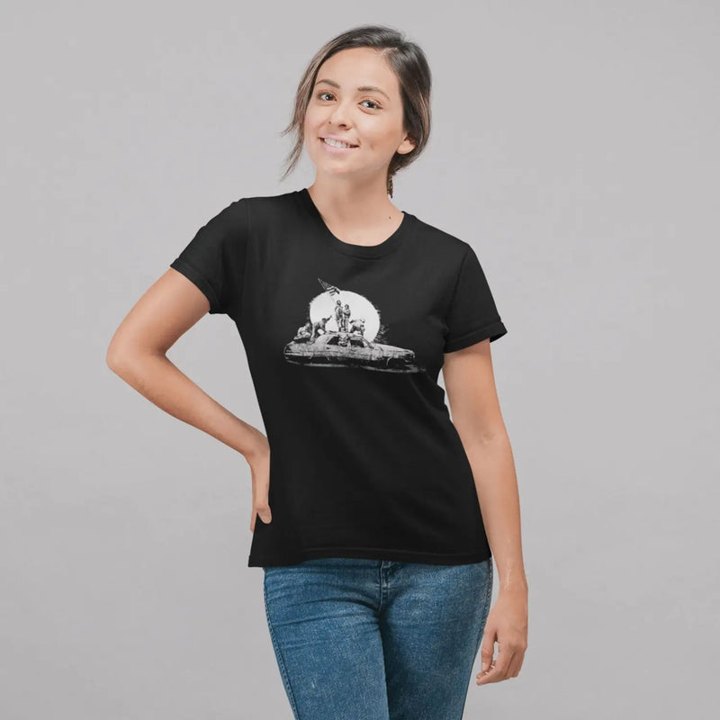 Banksy Los Angeles Flag Womens T-shirt